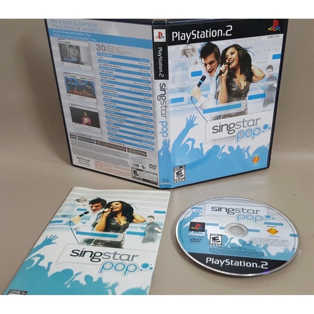 SingStar: Pop (Sony PlayStation 2, 2007) PS2 CIB Manual Included Clean Tested